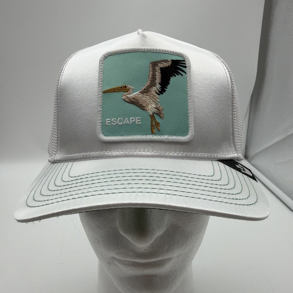 Goorin Bros The Farm Not Into Yoga Escape Pelican White Trucker Hat - NWT